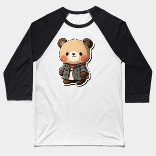 Cute Panda Bear Cartoon Adventurer Adorable Kawaii Animal Baseball T-Shirt